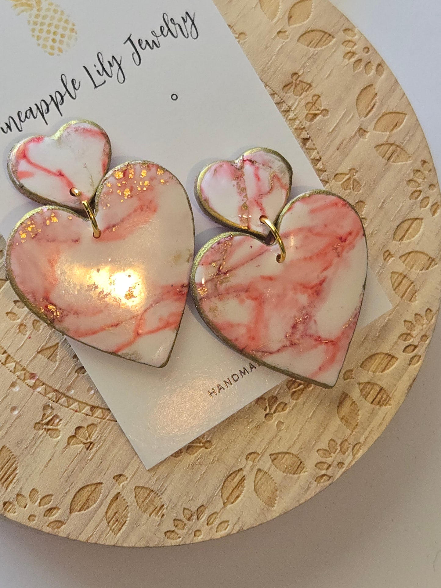 Heart dangles with heart posts