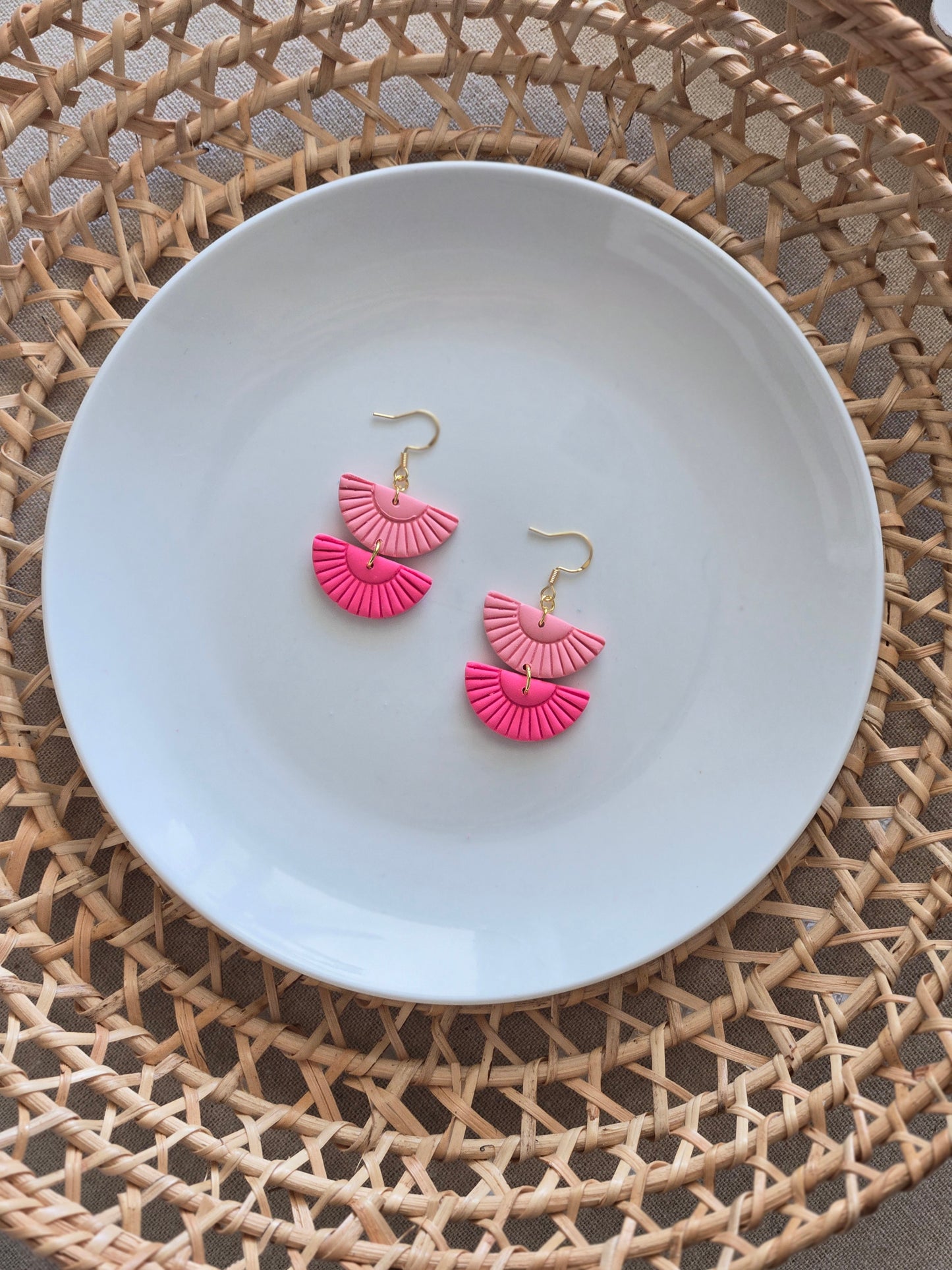 2 tiered Fan earrings