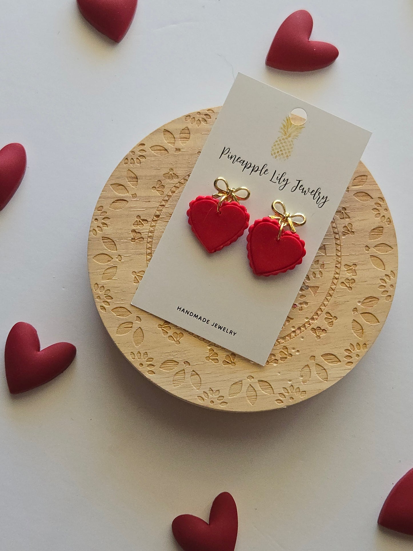 Red hearts with dainty bow posts