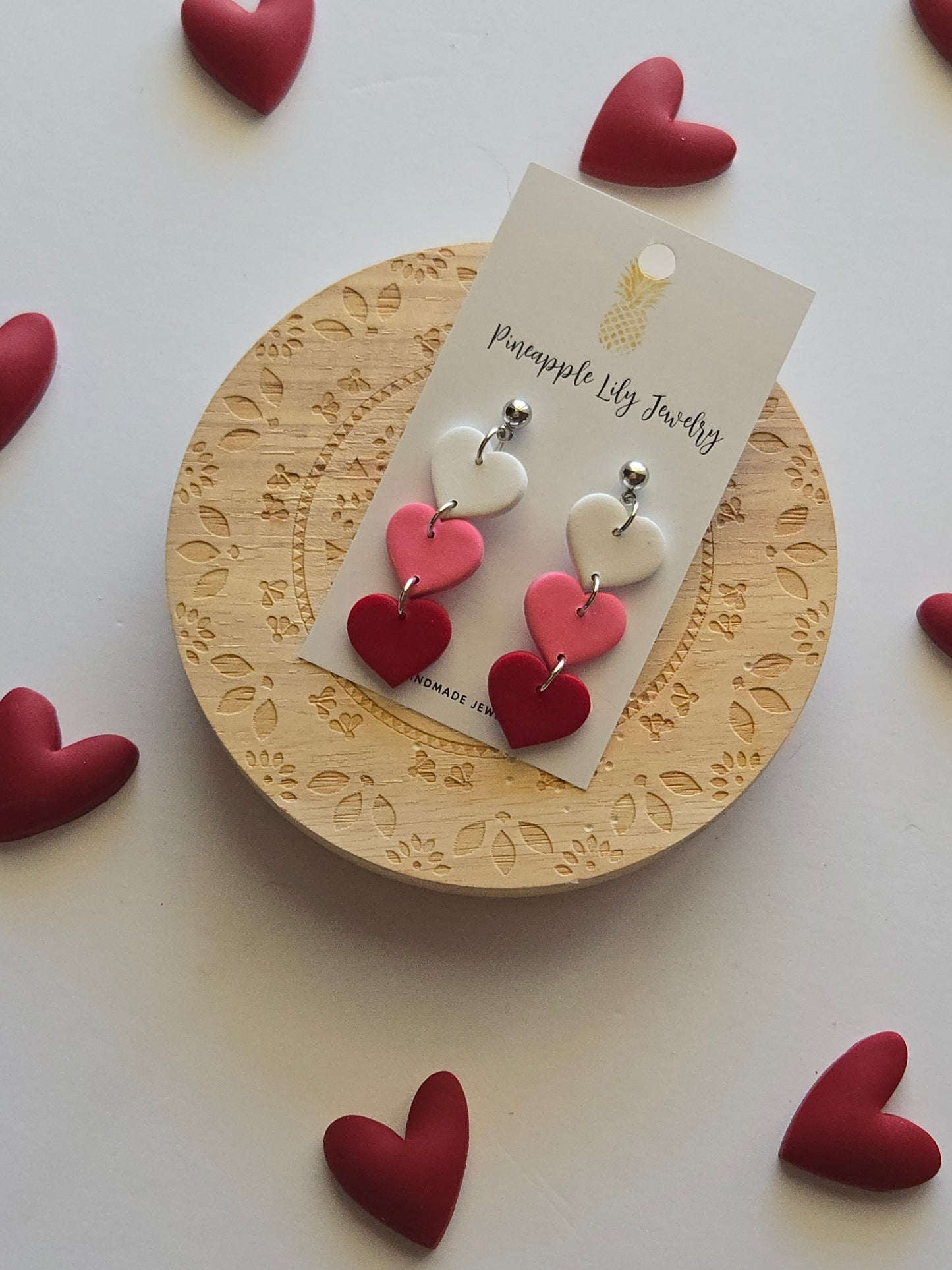 3 hearts dangles earrings