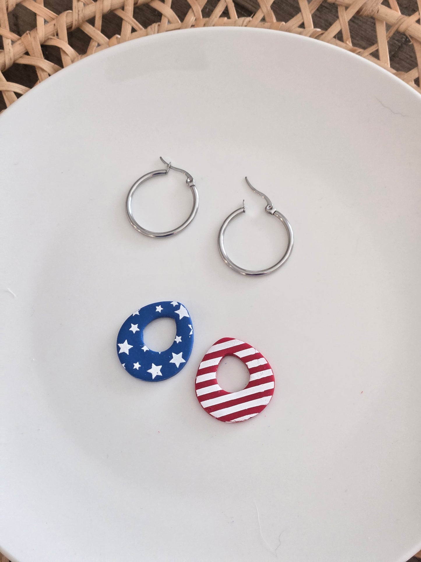 American flag Hoops with dangles