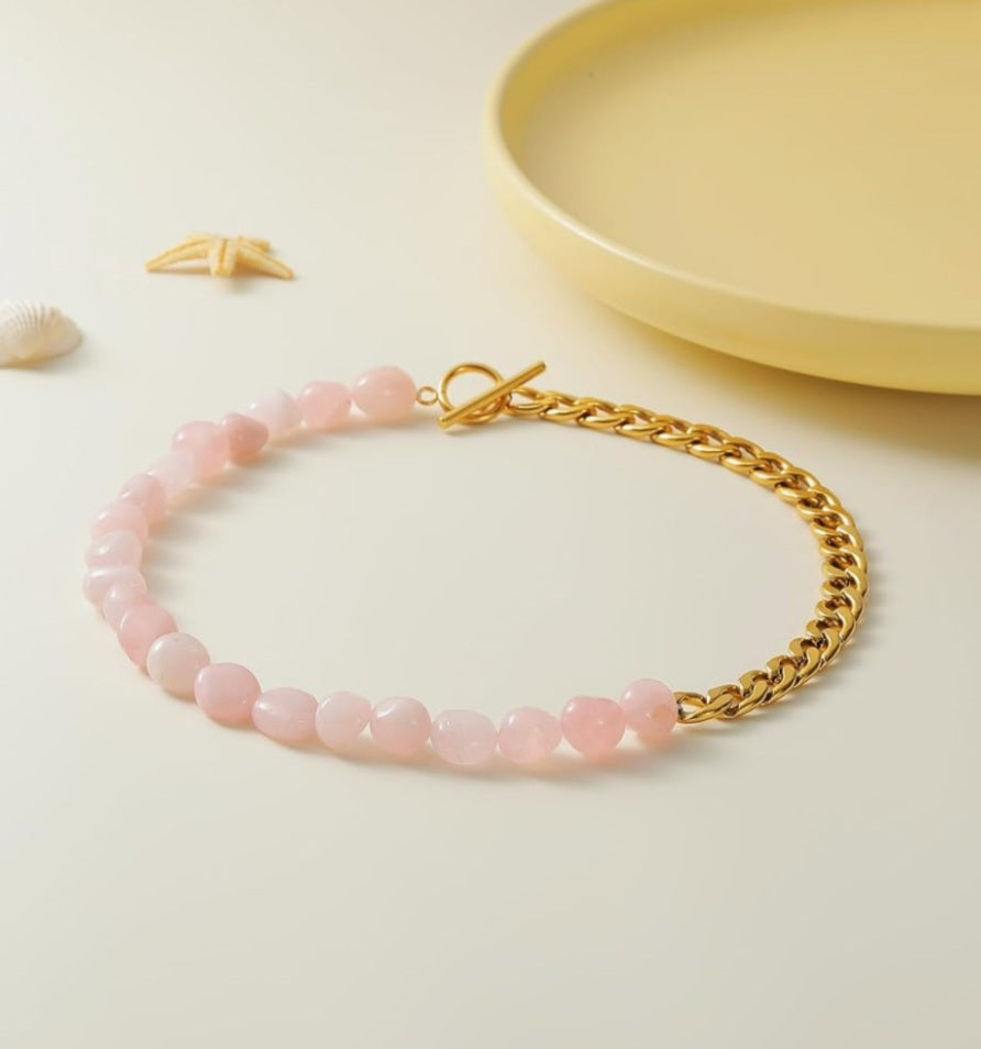 Rose quartz/choker
