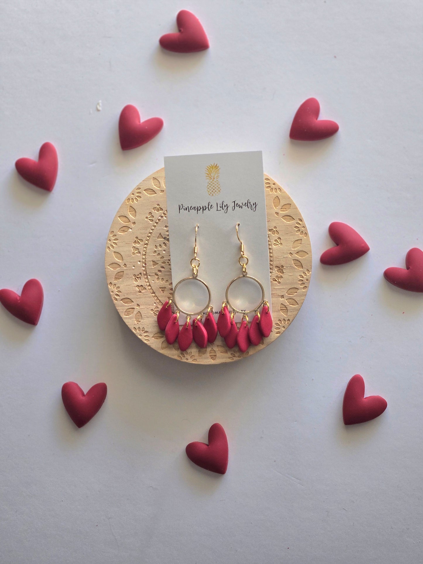 Red chandelier earrings