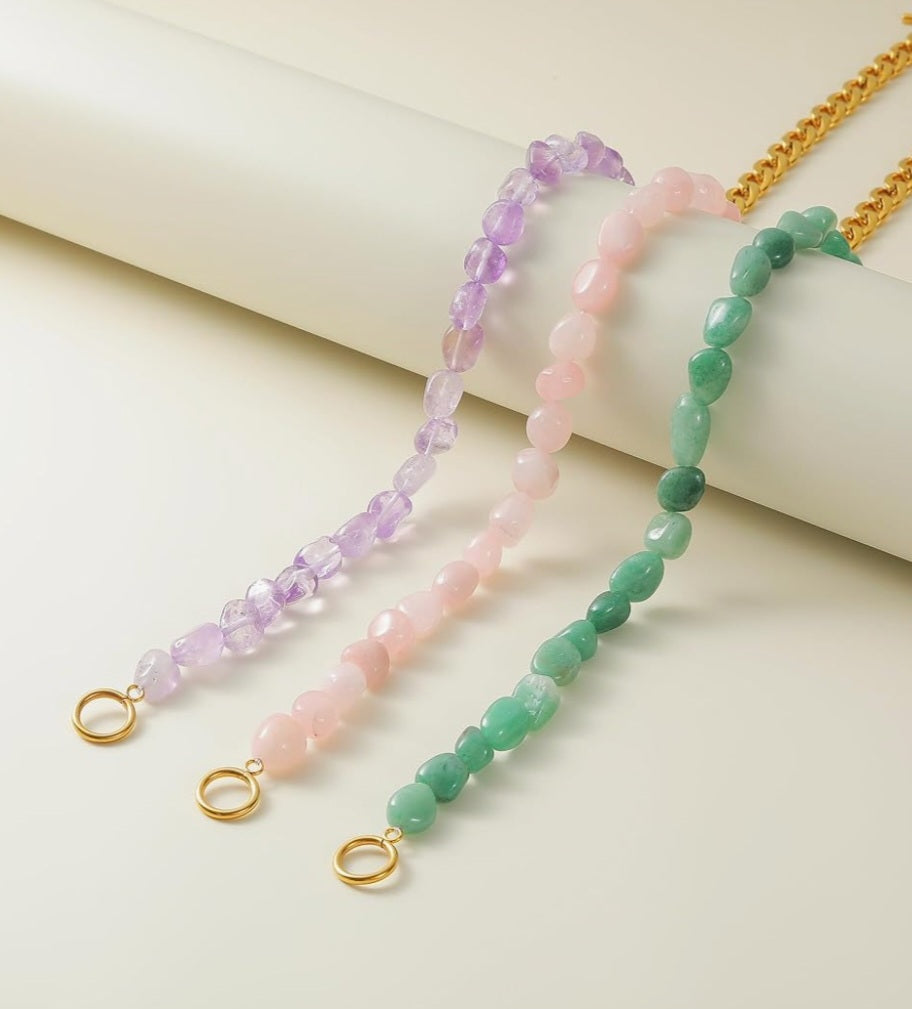Light Amethyst/gold choker