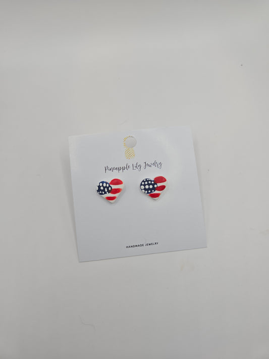 Handpainted 4th of July studs