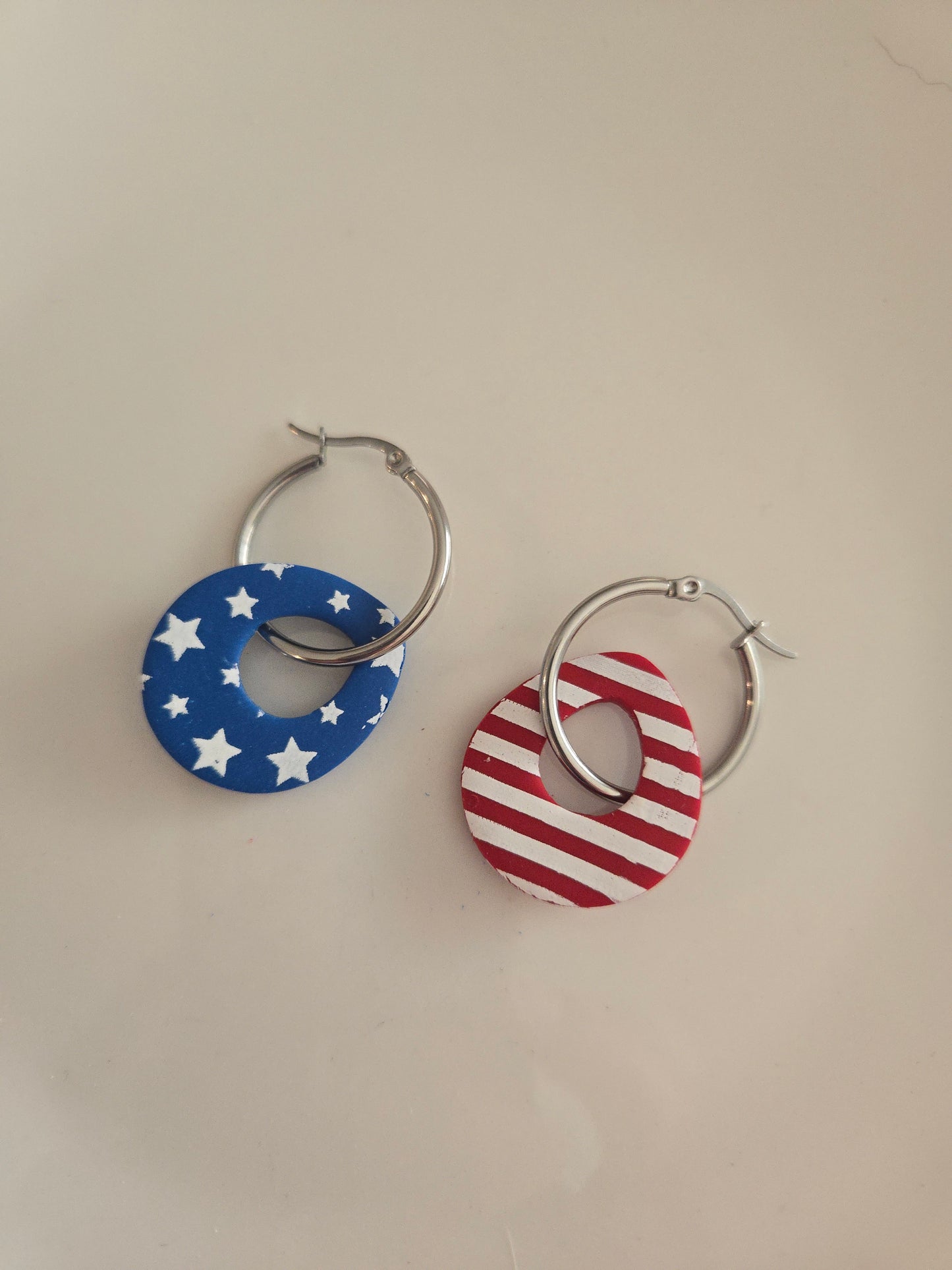 American flag Hoops with dangles