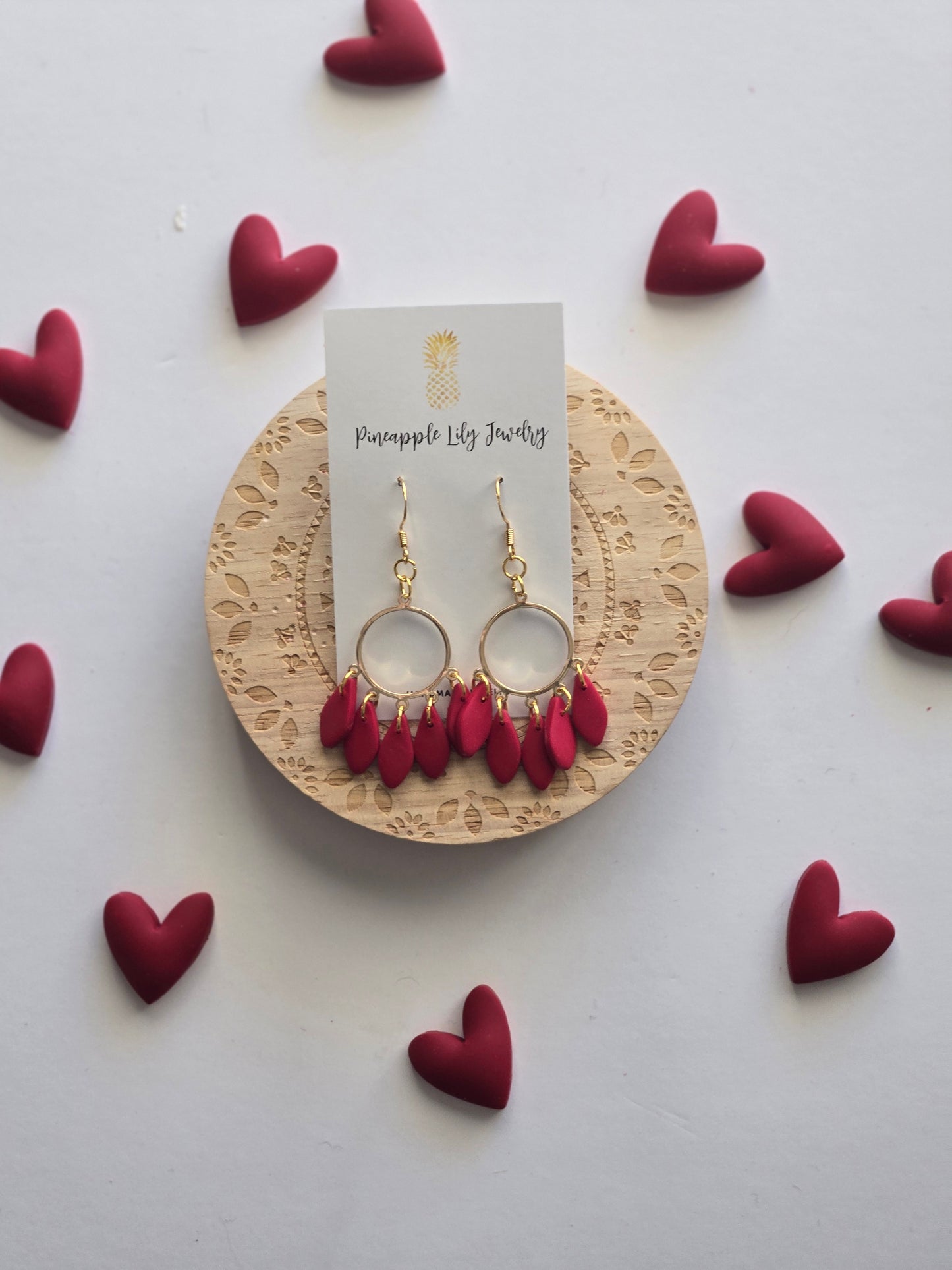Red chandelier earrings