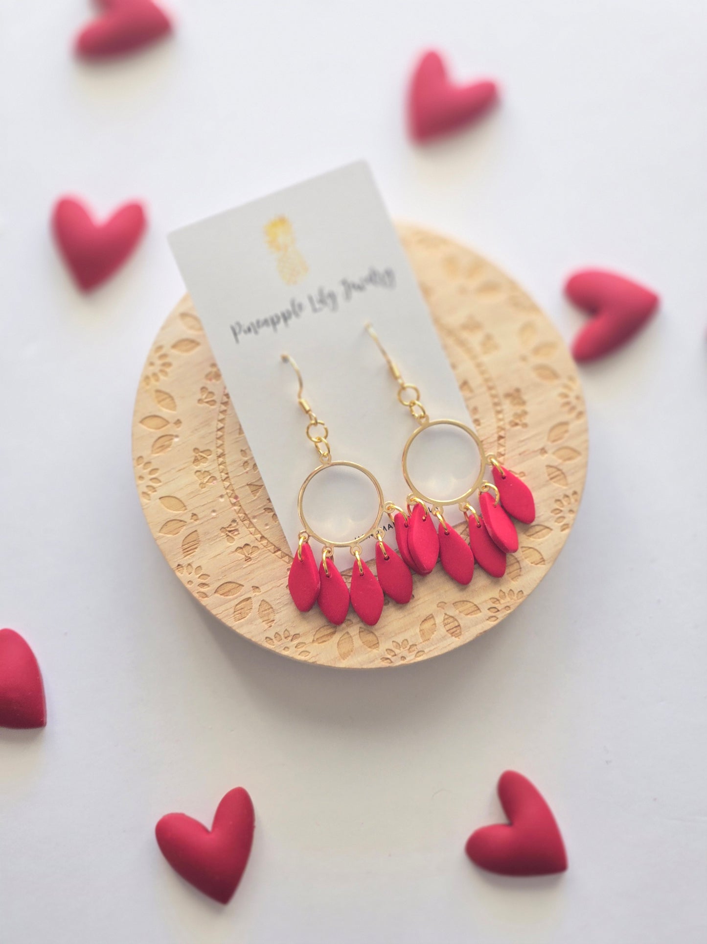 Red chandelier earrings