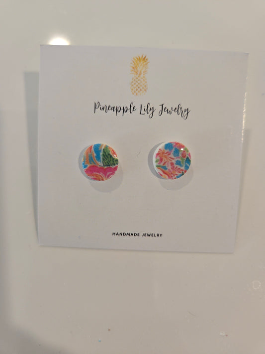 Lilly Pulitzer inspired mini studs
